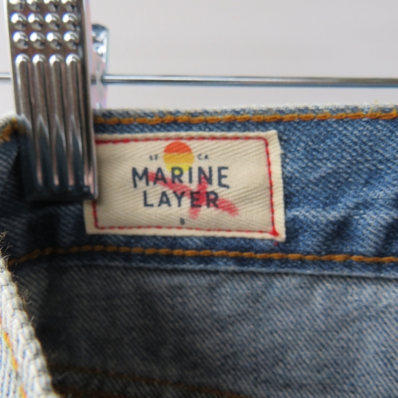 Marine Layer Celine Denim High Rise Jean Skirt Size 8 - Picture 13 of 14